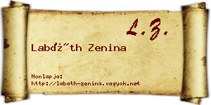 Labáth Zenina névjegykártya